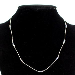 925 Sterling silver and light blue freshwater pearl necklace